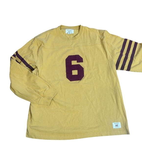 AEO American Eagle Outfitters Mustard Gold  Athletic Jersey "6" Size XL - Picture 1 of 6